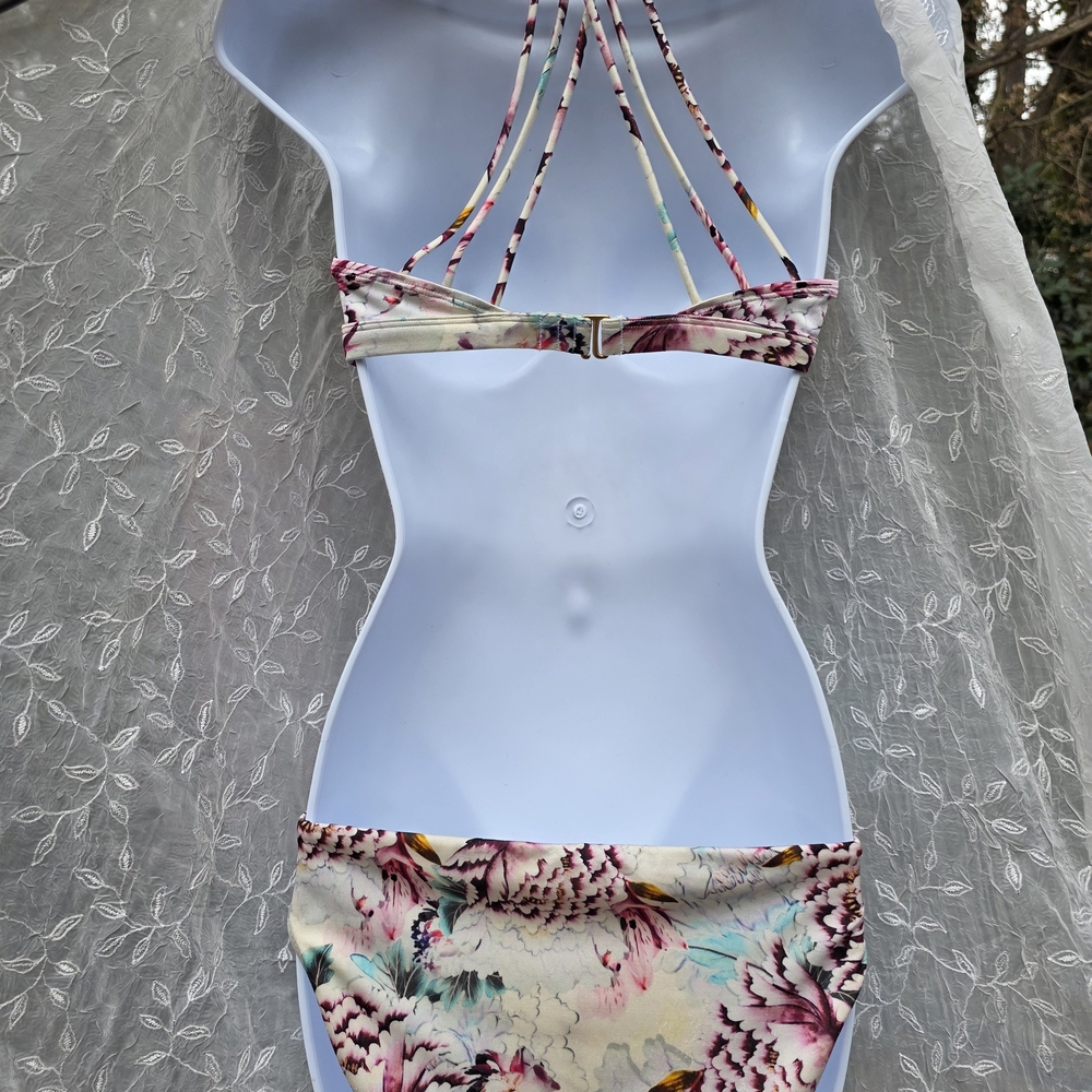Athleta Bikini, String Pink, Cream Bikini Set, Pool, Beach Swimwear Two Piece - Picture 6 of 12